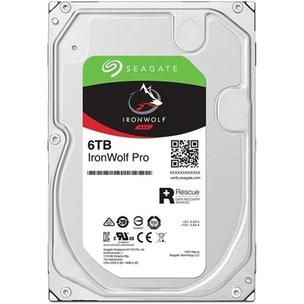 6 TB SEAGATE 3.5 IRONWOLF PRO SATA3 7200RPM 256MB ST6000NT001 (5 YIL RESMI DIST GARANTILI) ürün görseli 1