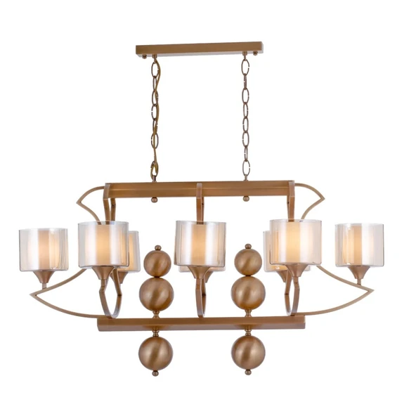 AVONNI  Eskitme Kaplama Modern Avize  Metal Cam 55x0cm ürün görseli 1