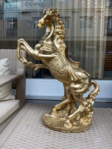 Dekoratif  Şahlanan At Biblo Polyester Heykel - Resim 3