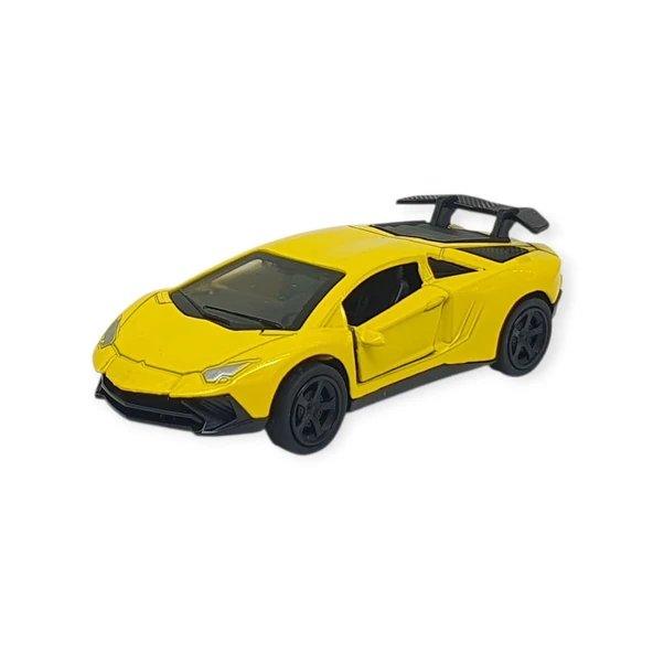 Çek Bırak Metal Küçük Arabalar 8 cm - 6411A-21 - Sarı ürün görseli