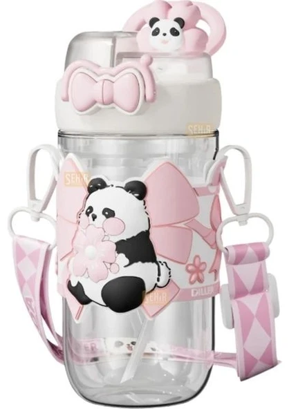 Vagonlife Diller D2518 580ml Çift Kullanım Askılı Pipetli Tritan Matara ürün görseli