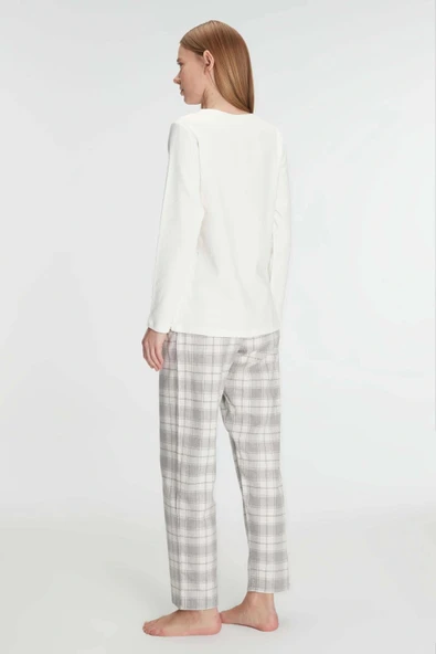 MDB Anıl Uzun Kol Pamuklu Kışlık Pijama Takımı - Resim 3