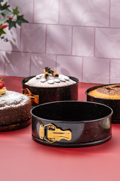 Circle 3'lü Kek Kalıbı Seti 16-18-20 Cm Kelepçeli - Resim 2