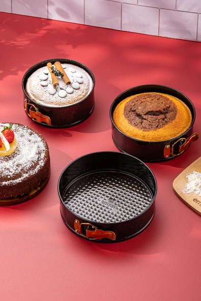 Circle 3'lü Kek Kalıbı Seti 16-18-20 Cm Kelepçeli ürün görseli