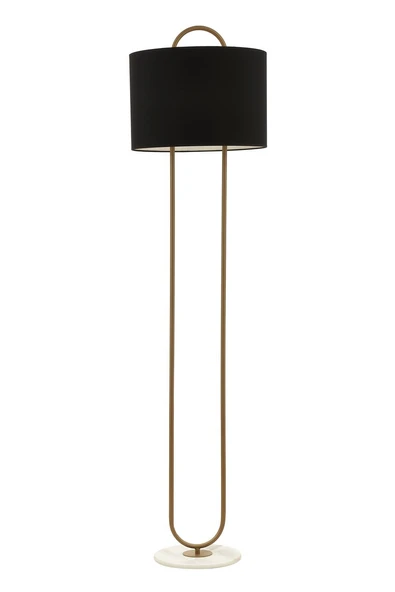 AVONNI  Eskitme Boyalı Lambader  Metal Mermer Kumaş 41cm ürün görseli 1