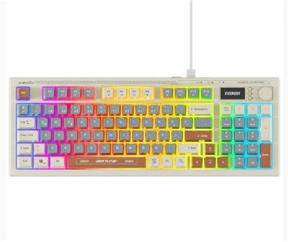 Everest KB-79 SILENT PRO Gri Mavi-Gri-Kahve SESSİZ RGB Q Membrane Oyuncu Klavyesi ürün görseli