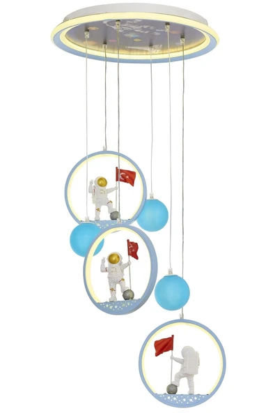 AVONNI  Turkuaz Boyalı Modern Avize  40cm ürün görseli 1