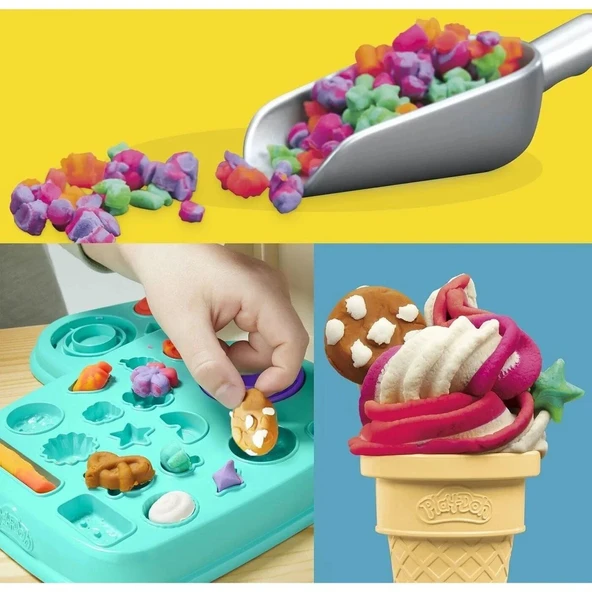G0028 Play-Doh Gökkuşağı Dondurma Makinesi Oyun Seti+3 yaş - Resim 8