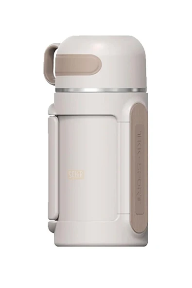 Vagonlife Tkk T2011 1000ml Askılı Bardaklı Beyaz Çelik Matara ürün görseli