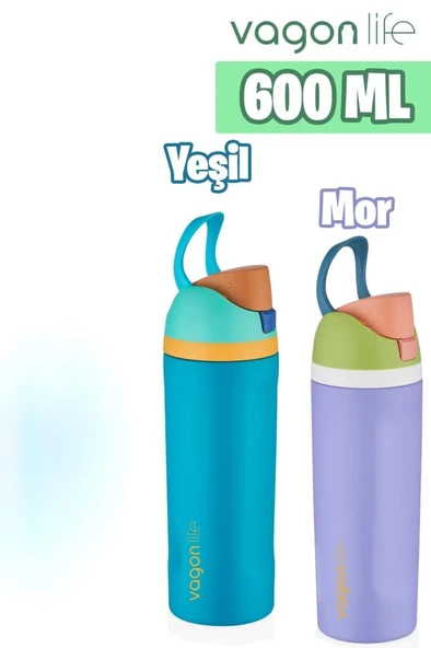 Vagonlife VGN044 600ml Pipetli Mor Çelik Matara ürün görseli