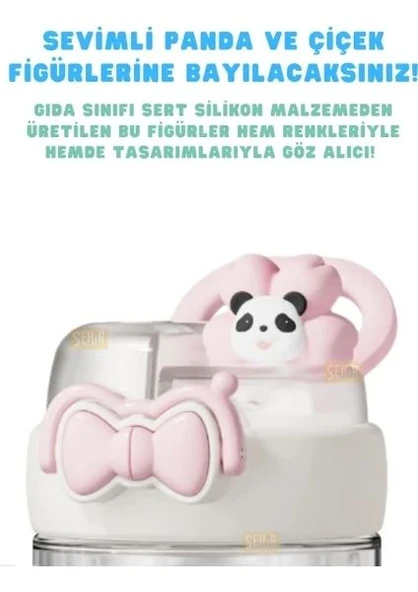 Vagonlife Diller D2518 580ml Çift Kullanım Askılı Pipetli Tritan Matara - Resim 2