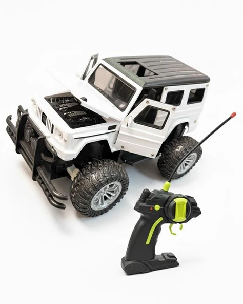 Şimşek Toys Uzaktan Kumandalı 1:20 Şarjlı Metal Off Road Işıklı Arazi Aracı Beyaz 682 - Resim 2