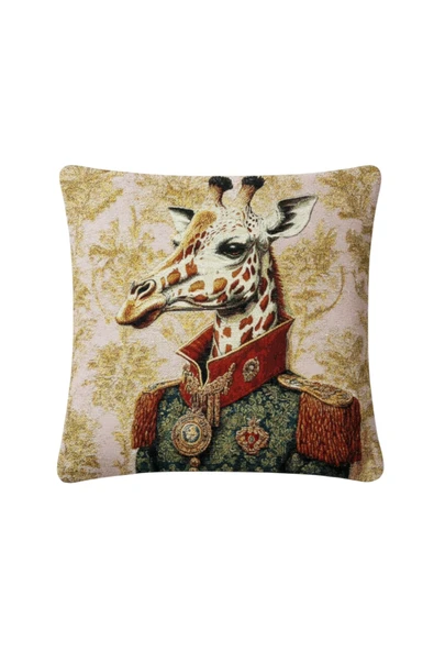 VISIONARIO Kırlent Jakarlı Dokuma Goblen Kumaş - 45x45cm Biyeli Çift Taraflı Dekoratif Kırlent Kılıfı ürün görseli