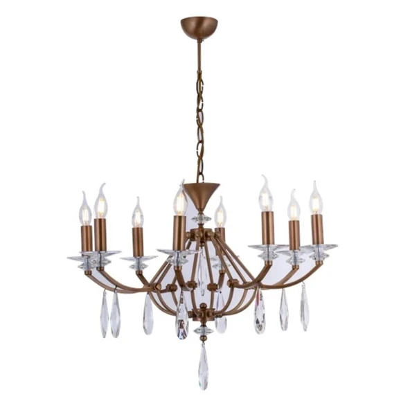 AVONNI  Eskitme Kaplama Modern Avize  Metal Cam 65cm ürün görseli 1