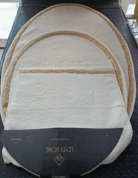 LEYDİ HOME KREM GOLD BANYO PASPASI 3 PARÇA ürün görseli