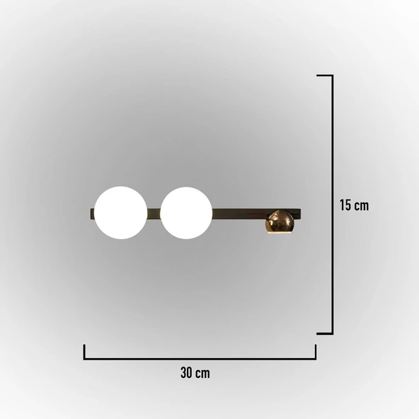 Dilay 3'lü Siyah Gold 20 Watt Modern, Yatak Başı, Salon Led Aplik - Resim 3