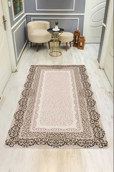 Vintage Desen Dijital Baskı Kaymaz Taban Halı H1055 Renkli 120 X 180 ürün görseli