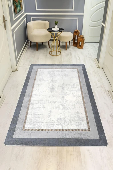 Parlak Kadife Kumaş Dijital Baskı Modern Desenli Dot Kaymaz Tabanlı Halı H1075 RENKLİ 160 X 230 ürün görseli 1