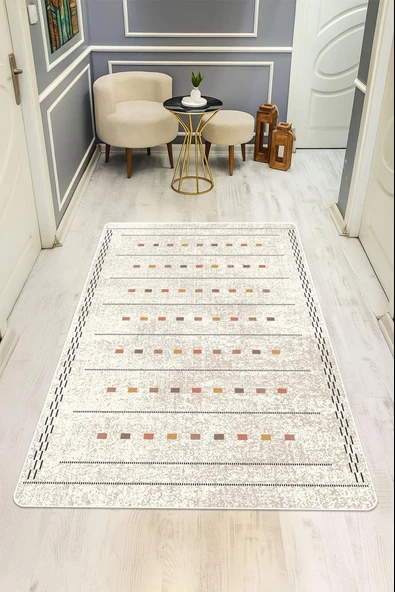 Modern Desenli Dijital Baskı Kaymaz Taban Halı H0271 Renkli 100 X 200 ürün görseli