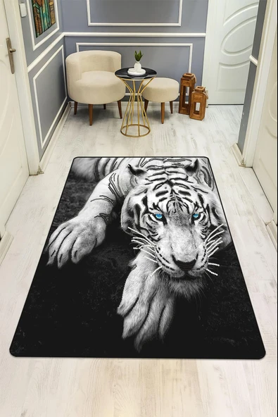 Kaplan Desenli Dijital Baskı Kaymaz Taban Halı H0133 Renkli 200 X 300 ürün görseli 1