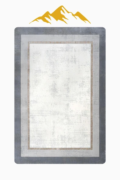 Parlak Kadife Kumaş Dijital Baskı Modern Desenli Dot Kaymaz Tabanlı Halı H1075 RENKLİ 160 X 230 - Resim 3