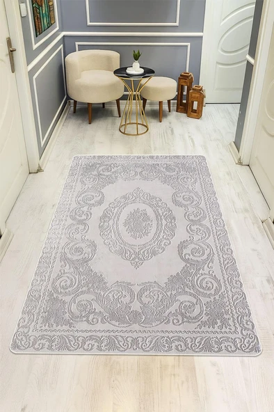Klasik Desen Dijital Baskı Kaymaz Taban Halı H1106 Renkli 160 X 230 ürün görseli