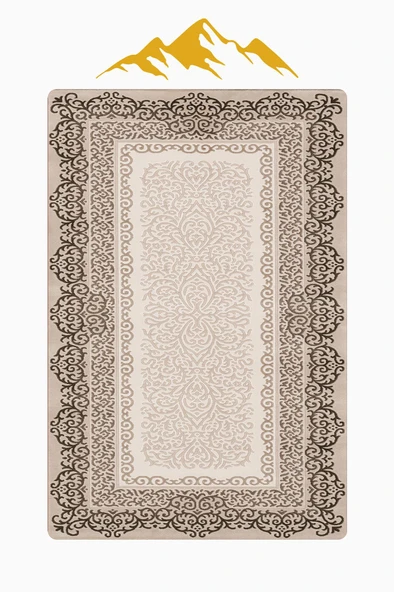 Vintage Desen Dijital Baskı Kaymaz Taban Halı H1055 Renkli 120 X 180 - Resim 3