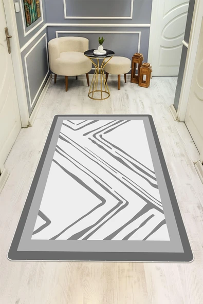 Modern Desenli Dijital Baskı Kaymaz Taban Halı H1094 Renkli 140 X 200 ürün görseli 1