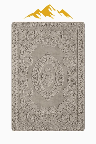 Klasik Desen Dijital Baskı Kaymaz Taban Halı H1105 Renkli 120 X 180 - Resim 3