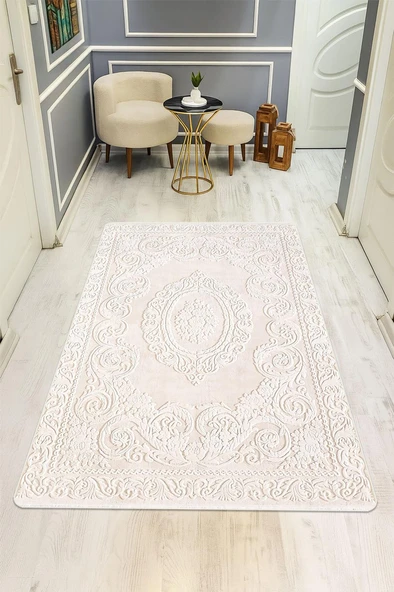 Klasik Desen Dijital Baskı Kaymaz Taban Halı H1104 Renkli 80 X 300 ürün görseli