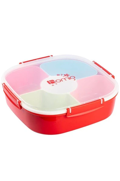 TANTİTONİ KARE ÇOK RENKLİ 4 BÖLMELİ PLASTİK YEMEK TAŞIMA KABI ürün görseli