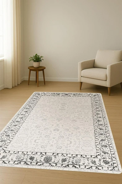 Vintage Desen Dijital Baskı Kaymaz Taban Halı H1036 Renkli 180 X 280 - Resim 2