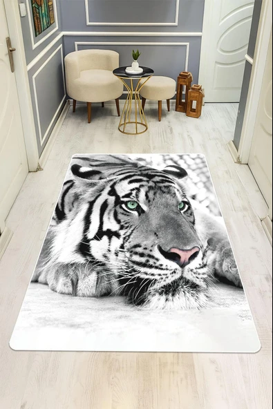 Kaplan Desenli Dijital Baskı Kaymaz Taban Halı H0140 Renkli 80 X 300 ürün görseli 1