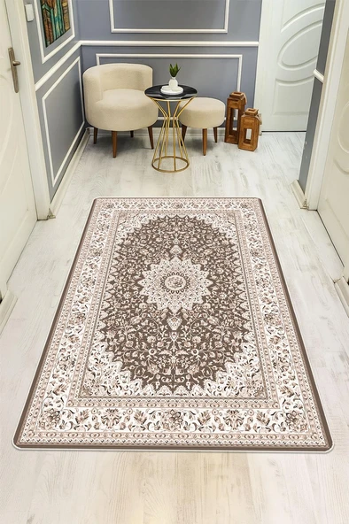 Klasik Desen Dijital Baskı Kaymaz Taban Halı H1057 Renkli 80 X 150 ürün görseli