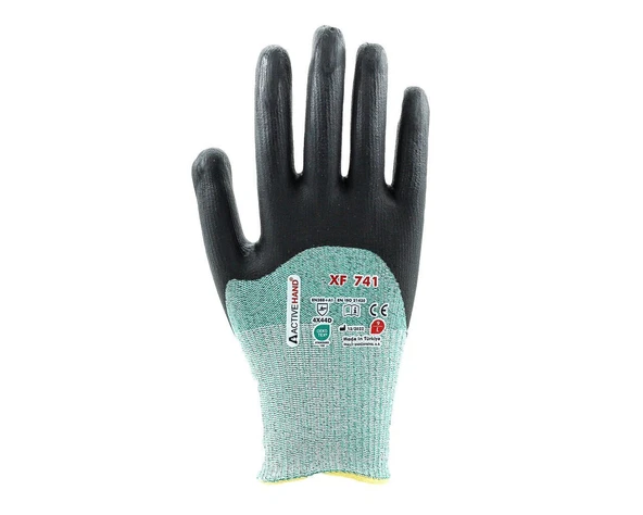 Köpük Nitril Kaplı Polietilen İplik Kesilmeye Dayanıklı Eldiven XF 741 GR/SY NO:7 3/4 ürün görseli 1