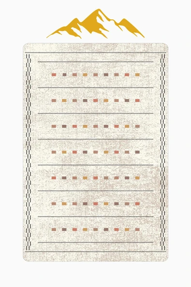 Modern Desenli Dijital Baskı Kaymaz Taban Halı H0271 Renkli 100 X 200 - Resim 3