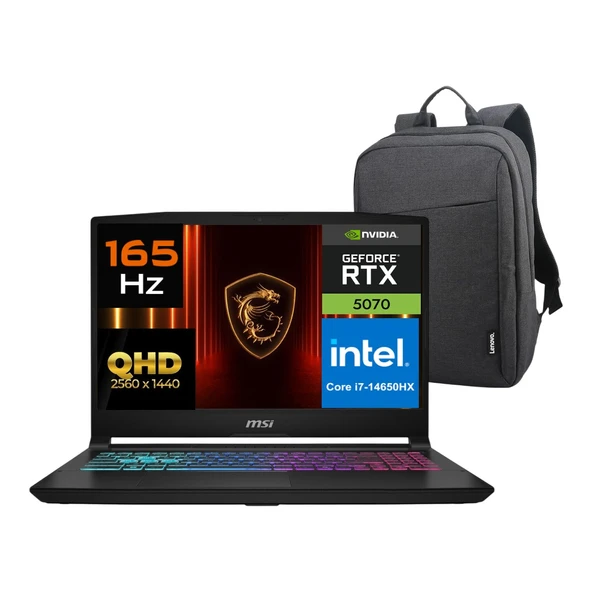 Msı Katana 15 Hx B14WGK-068XTR-P1 Intel Core I7 14650HX 16GB 1tb SSD RTX5070 Freedos 15.6" Qhd 165Hz Taşınabilir Bilgisayar ürün görseli 1