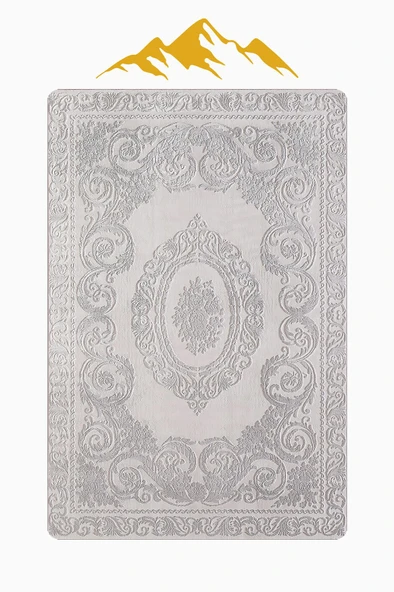 Klasik Desen Dijital Baskı Kaymaz Taban Halı H1106 Renkli 80 X 150 - Resim 3