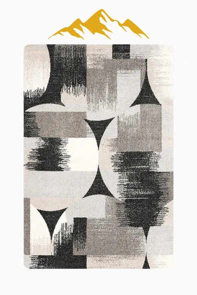 Modern Desenli Dijital Baskı Kaymaz Taban Halı H1117 Renkli 100 X 300 - Resim 3