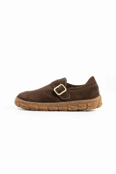 Kadın Comfort Süet Deri Kahverengi Ayakkabı  Şık ve Kullanışlı Tasarım - Resim 4