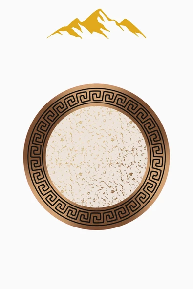 Yuvarlak Dijital Baskı Çerçeveli Modern Desenli Kaymaz Tabanlı Halı H0308 Renkli 100 X 100 - Resim 3