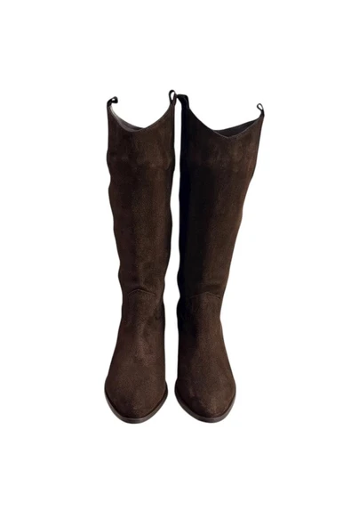 Kahve Hakiki Süet Western Çizme - Resim 2