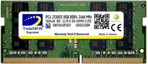 TWINMOS 8GB DDR4 2666Mhz Notebook Ram MDD48GB2666N ürün görseli