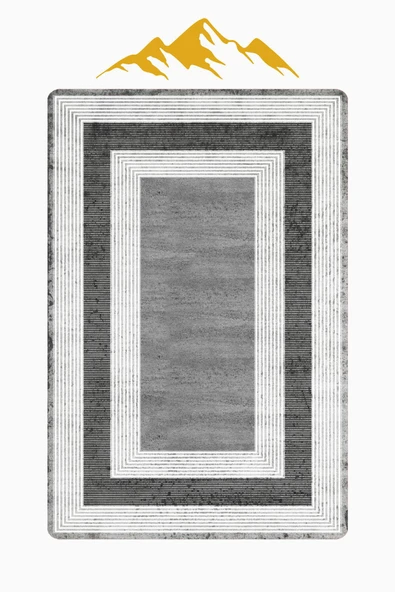 Modern Desenli Dijital Baskı Kaymaz Taban Halı H0248 Renkli 100 X 300 - Resim 3