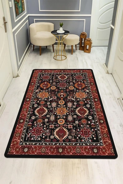 Vintage Desen Dijital Baskı Kaymaz Taban Halı H1049 Renkli 160 X 230 ürün görseli 1