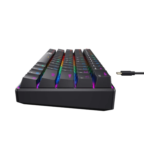 Havit Gamenote KB903L %60 Mekanik Blended Aydınlatma Oyuncu Klavyesi - 61 Tuş - Siyah - Resim 2