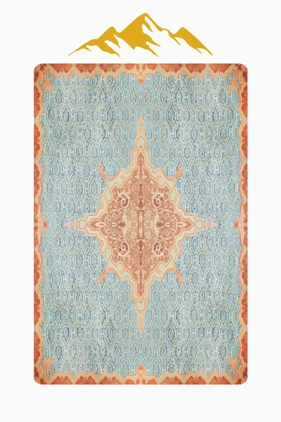 Vintage Desen Dijital Baskı Kaymaz Taban Halı H1078 Renkli 100 X 200 - Resim 3