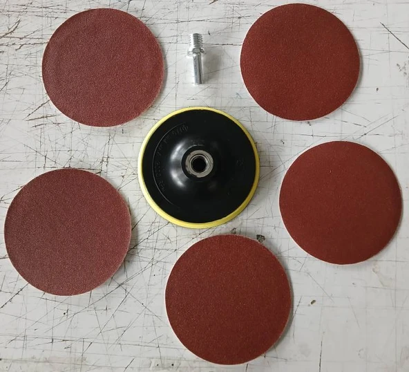 Cırt Zımpara Tablası ve Matkap Aparatı 5 Yedekli 115 mm ürün görseli