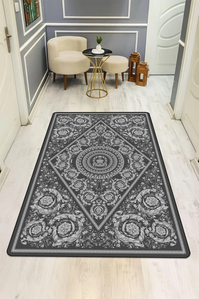 Modern Desenli Dijital Baskı Kaymaz Taban Halı H1099 Renkli 120 X 180 ürün görseli