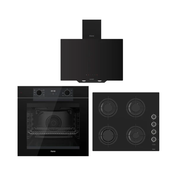 Ferre FryArt Artline QEP63CS - CS205-FA - D077-SA 7 Prog. Dijital Turbo Ank. Set - Siyah ürün görseli